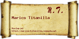 Marics Titanilla névjegykártya